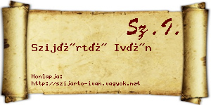 Szijártó Iván névjegykártya